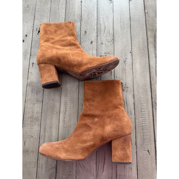 Free People FP Cecile Suede Leather Ankle Boots Booties Brown Size 41 11 - Picture 3 of 10